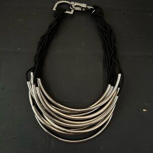 Elegant Silver and Black Necklace